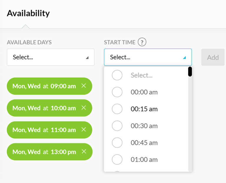 Setting up availability in Kartra Calendars