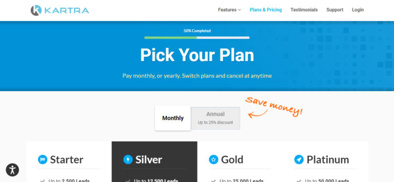 Kartra Plans and Pricing Page